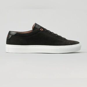 Good Man Brand Black Suede Low-Top Sneakers with White Sole